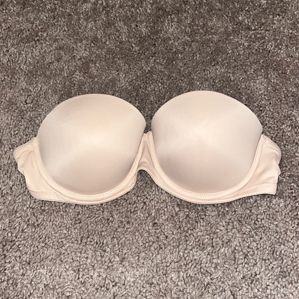 Pink Strapless Push Up Bra
